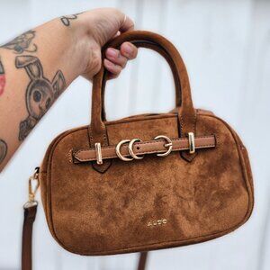 Brown Suede Aldo Crossbody Bag